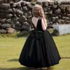 Nuevo vestido de noche sin espalda con gran lazo para niña, vestido de gasa esponjosa, vestido de princesa, vestido para anfitriona de boda, vestido de dama de honor