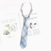Corbata Azul a Rayas Estilo Japonés para Camisas, Patrón Perezoso Estilo Universitario Jk, Pajarita Anudada a Mano para Mujer, Dk para Hombre