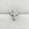ASTMF-13 aleación de titanio colección oro morado claro aretes G23 titanio rosca interna circonita pernos para labio pernos para piercing