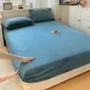Juego de sábanas y fundas de almohada de terciopelo de leche, color sólido, grueso, de alto peso, tres piezas; juego de dos piezas liso para estudiantes, suave y acogedor