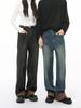 MTLCLOTHES Jeans para Hombre de Invierno Nuevo Vintage Diseño de Costura de Deconstrucción Sentido Recto Holgado Lavados