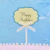 Vela de aniversário Plug-in Laço Decoração de bolo à mão Palito Cartão de inserção Cartão com caligrafia Decoração de confeitaria Suprimentos