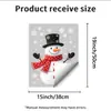 Pegatina Estática para Vidrio de Muñeco de Nieve Navideño con Textura 3D, Sin Pegamento, No Daña el Vidrio, para Puertas y Ventanas de Sala de Estar, Decoración de Ambiente Festivo