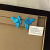 Brincos Populares Xiaohongshu Estilo Floresta Super Fada Sonhador Gradiente Azul Borboleta de Gelo Retrô Elegante Elegante High-End para Mulheres