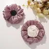 Francés Elegante Elegante Satén Grande Rizado Rosa DIY Cuerda para Recoger el Cabello Adorno para la Cabeza Ramillete Flor de Disfraz Accesorios