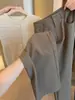 Altamente Recomendado~ Calça Feminina de Luxo Cor de Café com Leite de Cintura Alta, Importação Coreana 2026 Nova Calça de Barra Larga com Botões