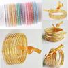 Traje de Cinta de Color de 3 Capas Pulsera de Lentejuelas Medias Transparentes Pulsera de Lazo para Dama Pulsera Linda de Manguera de Silicona