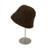 Sombrero de Pescador de Hilo Retorcido para Mujer, Versión Coreana Otoño e Invierno, Versátil, Cálido, Estilo Japonés, Sombrero de Cubo de Color Sólido, Adelgazante para la Cara
