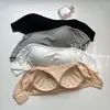Lingerie de Cor Sólida para Estudantes, Sutiã Tomara que Caia Push-Up com Design Antiderrapante, Suporte para Seios Pequenos, Anti-Queda, Sutiã Sem Costura