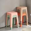 Taburete de Plástico para el Hogar Grueso Adulto Robusto Moderno Simple Comercial Silla de Comedor Taburete Alto Taburete Cuadrado Banco Apilable