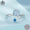 Anillo abierto ajustable Ivor Magic Mysterious Planet, plata de ley 925, platino, joyería combinable para mujer.