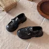 Zapatos de Cuero Negros para Niñas 2026 Primavera y Otoño Nuevos Mocasines Infantiles Estilo Británico para Niñas Pequeñas Suela Suave Versátiles Zapatos Individuales
