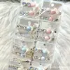 Grampo de Cabelo Redondo Pequeno de Feijão com Strass, Laço de Renda Estilo Coreano, Presilha para Franja Lateral de Menina Doce