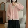 Cardigan Tricotado Macio Waxy de Veludo Imitação de Visom Outono e Inverno Nova Roupa Feminina Estilo Suave de Fragrância Leve Jaqueta Curta Espessada