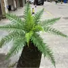 Helecho Verde Biónico 15 Hojas Persas de Tacto Natural Hoja de Helecho Grande Pared de Fondo Ventana Planta Verde en Maceta Pared de Plantas Verdes