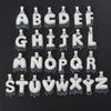 Pingente de Letra Bolha com Zircônia Hip-Hop Europeu e Americano Duas Cores Personalizado Criativo Costurado Casal Pingente de Letra Lava Azul