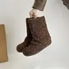Botas Curtas de Inverno Casuais Novas para Meninas da Coreia do Sul, Quentes, com Solado Macio, Manga de Pelo, Neve com Forro de Lã de Ovelha