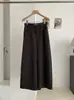 Calça casual KEKEZOON de cintura alta, cor sólida, perna reta, perna larga, mistura de lã, estilo coreano, calça longa versátil com cinto, feminina, 9117