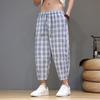 Pantalones 2025 para hombre estilo chino verano nuevos a cuadros Harlan pantalones capri modernos para hombre casuales de pierna ancha pantalones de playa al por mayor
