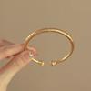 Pulseira Dourada Cor de Abóbora Feminina Método Antigo Herança Ouro Simulado Anel Prime Pulseira Sólida Sem Desbotamento Pulseira Aberta Pulseira