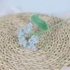 Buquê de Miosótis Tricotado à Mão em Lã, Flores Tricotadas Prontas, Presentes Criativos de Aniversário para Amigos, Flores de Lã Crochê