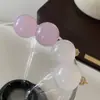 Pendientes de Bola de Gelatina Morada 2025 Nuevo Estilo Caliente Pendientes de Bola de Alta Gama para Mujer Pendientes de Diseño Sencillo de Nicho