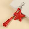 Moderna Nueva Estrella de Cinco Puntas Colgante de Cuero, Colgante de Borla de Estrella Personalizado para Bolso, Colgante Llavero para Mochila