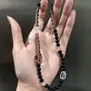 Pulsera de cuarzo ahumado natural, pulsera de obsidiana de piedra cruda genuina para mujer, adecuada para equilibrar los elementos metal y agua, pulsera apilable de doble bucle
