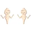 Pendientes Deportivos de Gimnasia Artística, Béisbol y Fútbol, Dibujo Animado Simple, Transfronterizos, para Mujer, Pendientes Pequeños de Acero Inoxidable en Stock
