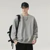 Nova blusa de moletom masculina de outono estilo americano, raglan, retalhos, gola redonda, relaxada e casual, com um apelo casual e durável.