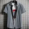 Camisa de manga corta para hombre, estilo coreano, informal, de verano, de media manga, Oxford, blanca, moderna