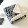 Manta Jacquard Leopard Print Catiônica Nova Personalizada de Camada Dupla, Lã Tafetá, Manta Grossa de Inverno, Manta Xale