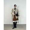 Gabardina Estilo Británico Lyocell + Algodón Adelgazante Chic Francés con Solapa para Mujer, Longitud Media con Cinturón