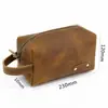 Suministro de Comercio Exterior Neceser de Cuero Genuino Piel de Vaca de Primera Capa Bolso de Viaje Retro Bolso de Mano para Hombre Bolso de Almacenamiento de Piel de Vaca Resistente al Desgaste