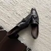 Primeira camada de pele de cordeiro lavada bico redondo salto grosso mocassins estilo britânico slip-on sapatos pequenos de couro sapatos femininos sola macia não cansam