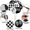 Paquete de Globos de Fiesta Temática de Carreras Transfronterizo a Nuevo Cuadros Blanco y Negro Película de Aluminio Decoración de Fiesta de Cumpleaños Diseño del Sitio
