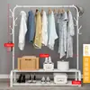 Perchero plegable simple de pie para uso doméstico, dormitorio, balcón y para colgar ropa