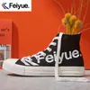 Tenis Feiyue para Hombre y Mujer, Tenis con Estampado de Letras, Zapatos Casuales Versátiles para Estudiantes, Zapatos de Lona de Caña Alta, Zapatos Blancos Transpirables