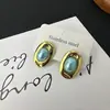 Aretes de Perla de Acero Inoxidable, Estilo Francés Vintage, Aretes Chapados en Oro de 18K, Joyería de Alta Calidad, Simple, Floral, Moderna, Exquisita