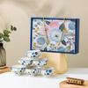 Regalo de flores: juego de vajilla de cerámica con forma de mariposa azul, juego de regalo para actividades de apertura, caja de regalo, tazón, palillos, venta al por mayor