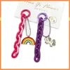 Llavero Colgante Cadena Arcoíris Creativo Colgante Pequeño Fresco Dopamina Accesorios DIY Cubierta de Auriculares Colgante para Pareja