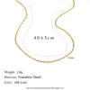 Moda Europea y Americana Sencillo Elegante Versátil Collar Acero Inoxidable Chapado en Oro 18K Cadena de Eslabones Cruzados de 1.4mm Collar para Mujer