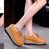 Zapatos de Moda Jinbukang Estilo Coreano para Mujer con Cordones Plataforma de Altura Suela Gruesa Profesionales Retro Versátiles de una Sola Capa