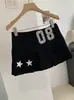 Kekezoon Estilo Preppy Saia Plissada de Cintura Alta Linha A Emagrecedora Versátil Casual Curta Anti-Exposição para Mulheres 7819
