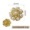 Botones de Aleación de Zinc con Cristales Cosidos a Mano con Piedras Preciosas Multicolor, Botones Florales Vintage, Decoración de Ropa y Bolsos Estilo Chanel, Botones Dorados de Moda