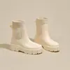 Zapatos de Lluvia de Moda Transfronterizos Calcetines Elásticos para Mujer Zapatos de Lluvia con Boca para Mujer Suela Gruesa Antideslizantes Zapatos de Goma para Cocina Combinan con Todo Impermeables Zapatos para Exteriores