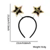 Diadema Decoración Fiesta de Año Nuevo Tiras Color Negro Dorado Estrella Copa de Vino Letra Accesorios para el Cabello Diadema Vestido de Fiesta Carnaval Nochevieja