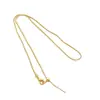 Corrente Universal Banhada a Ouro 18K Colorida com Fio para Contas Agulha Corrente de Contas Redondas Ajustável Acessórios para Joias Artesanais DIY Corrente Fina para Clavícula