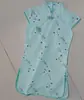 Liquidación de Verano para Niños Cheongsam de Algodón de Bambú Vestido de Manga Corta para Niñas Atuendo para Actuación Estudiantil