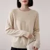 Nueva camiseta de punto de manga corta con cuello redondo, diseño hueco de terciopelo Andy para mujer, capa base versátil, otoño e invierno
